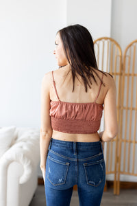Feeling Flirty Satin Tie Front Crop Tank