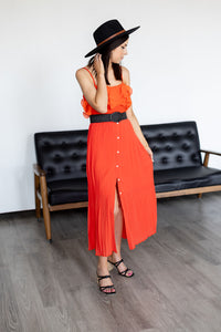 Worth The Callout Pleated Maxi Skirt - *1 LEFT*