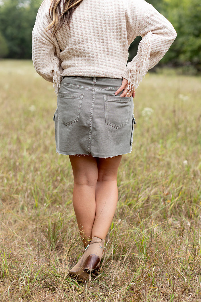 All Fall Cargo Pocket Mini Skirt