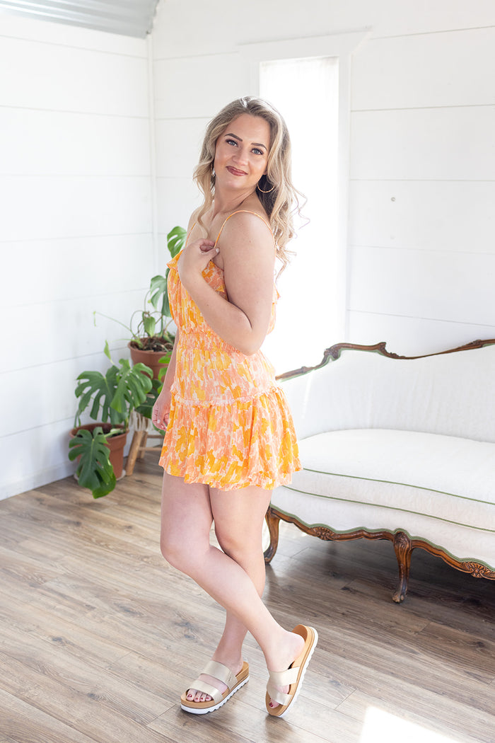 Here Comes The Sun Floral Romper
