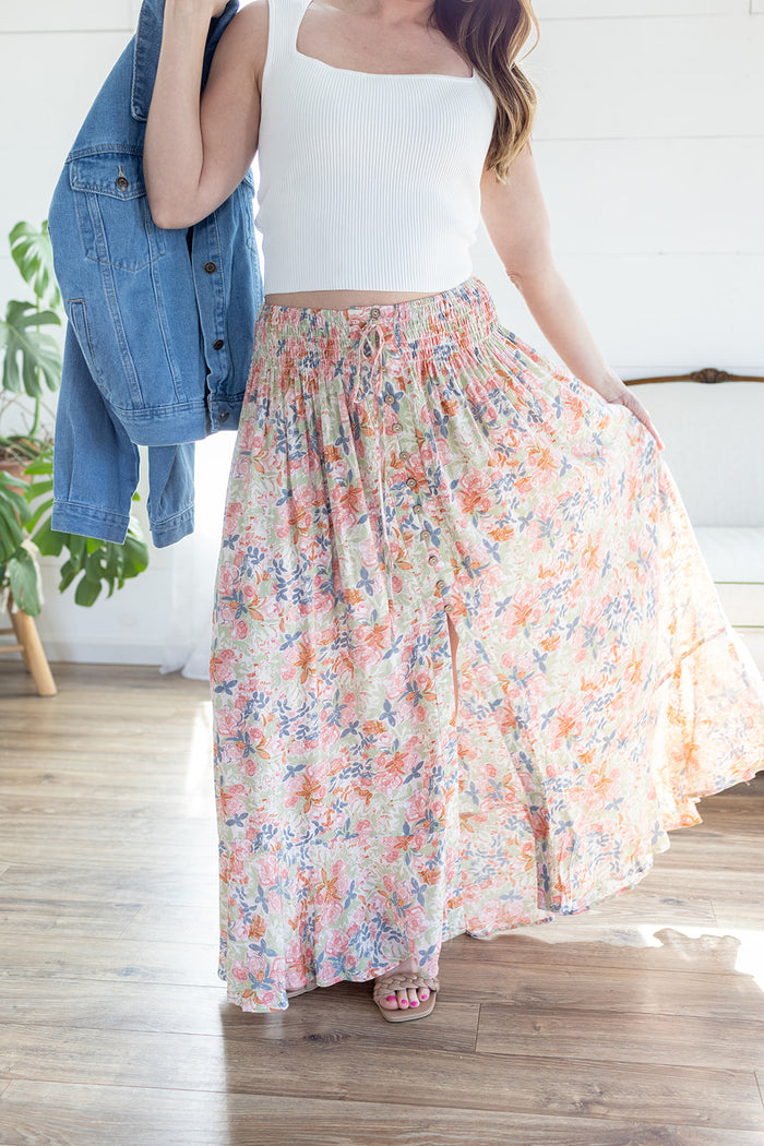 Play Date Floral Maxi Skirt
