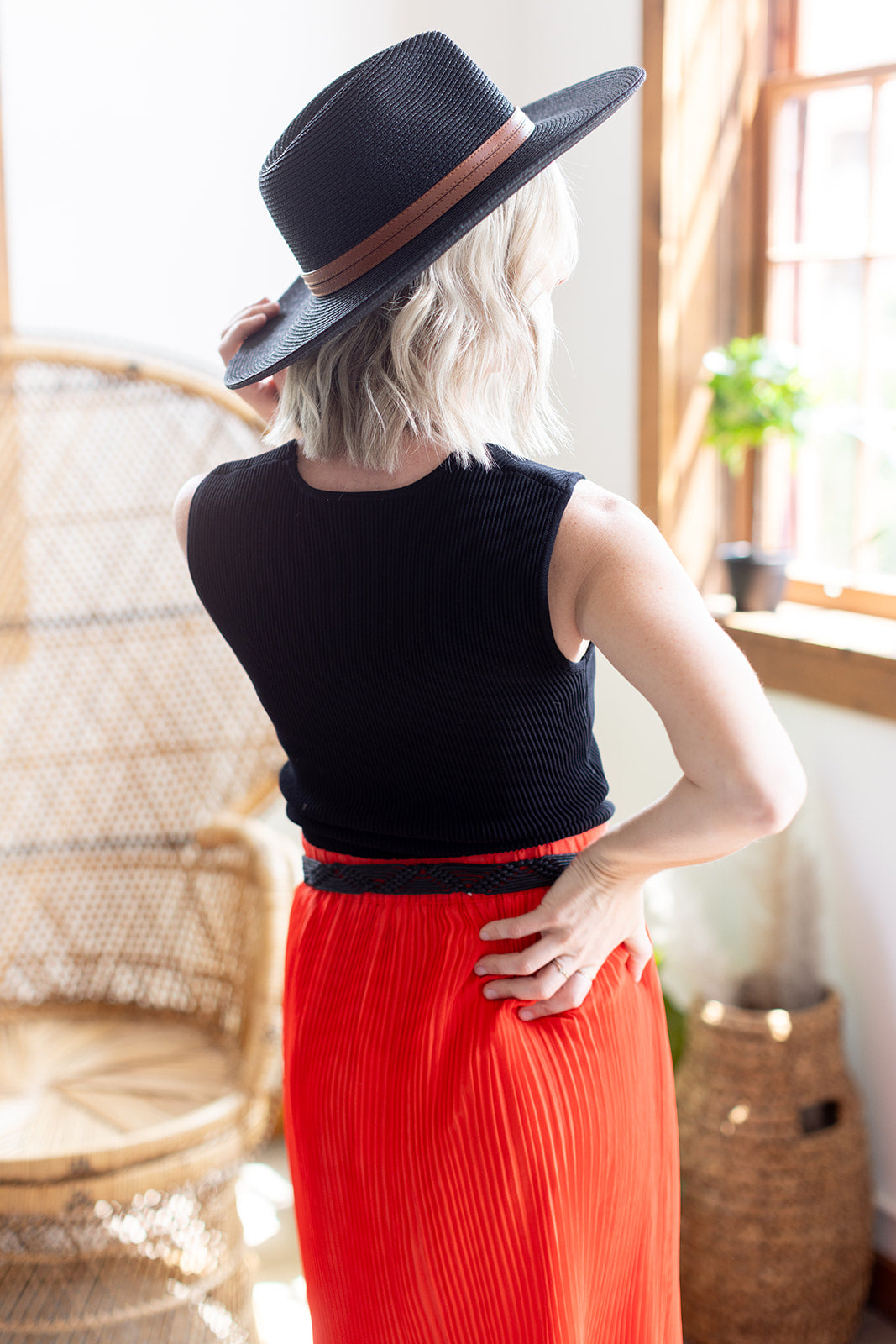 Paths Cross Black Ribbed Tank - *LOW STOCK*