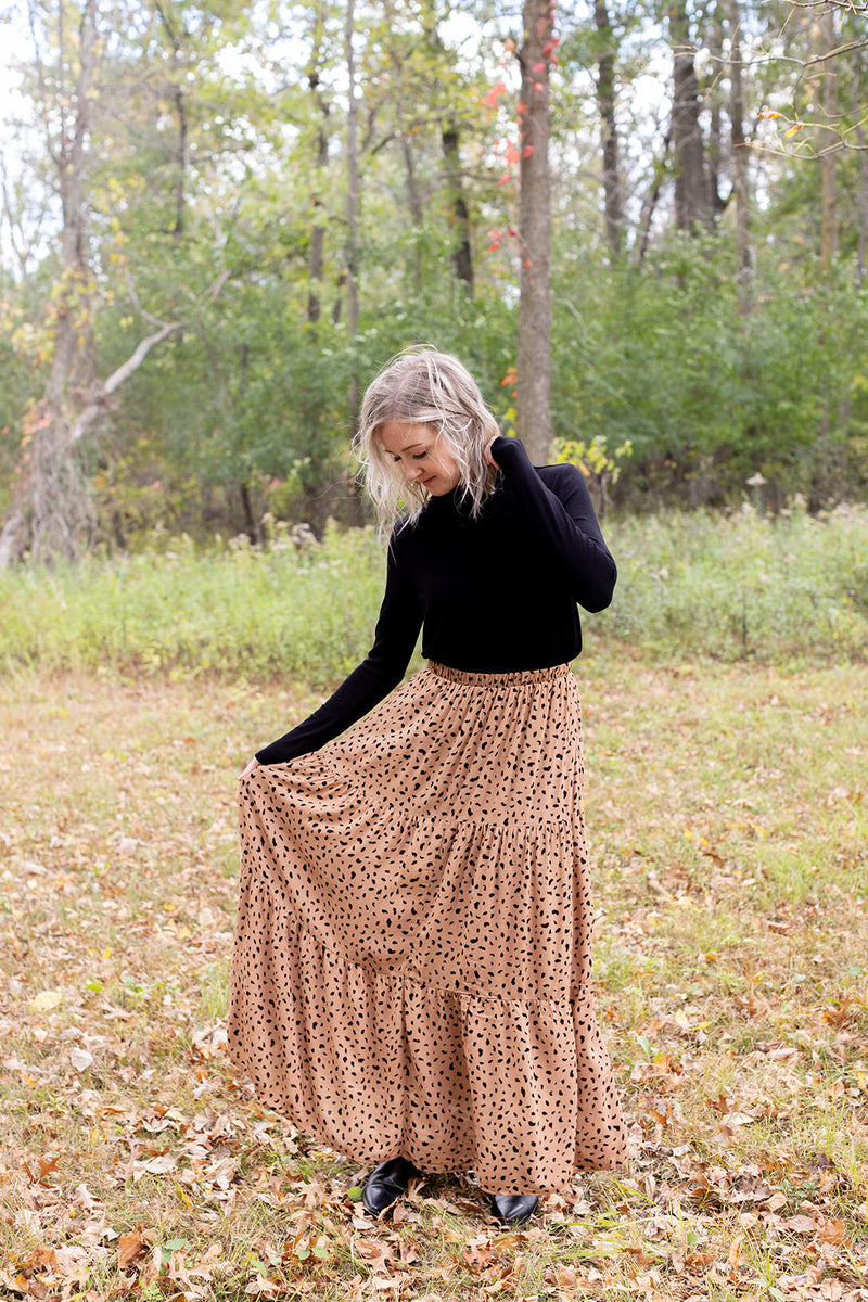 Spotted You There Maxi Skirt