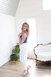 Listen Up Cobalt Blue Ribbed Tank - *LOW STOCK*