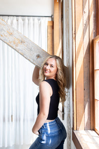 Paths Cross Black Ribbed Tank - *LOW STOCK*