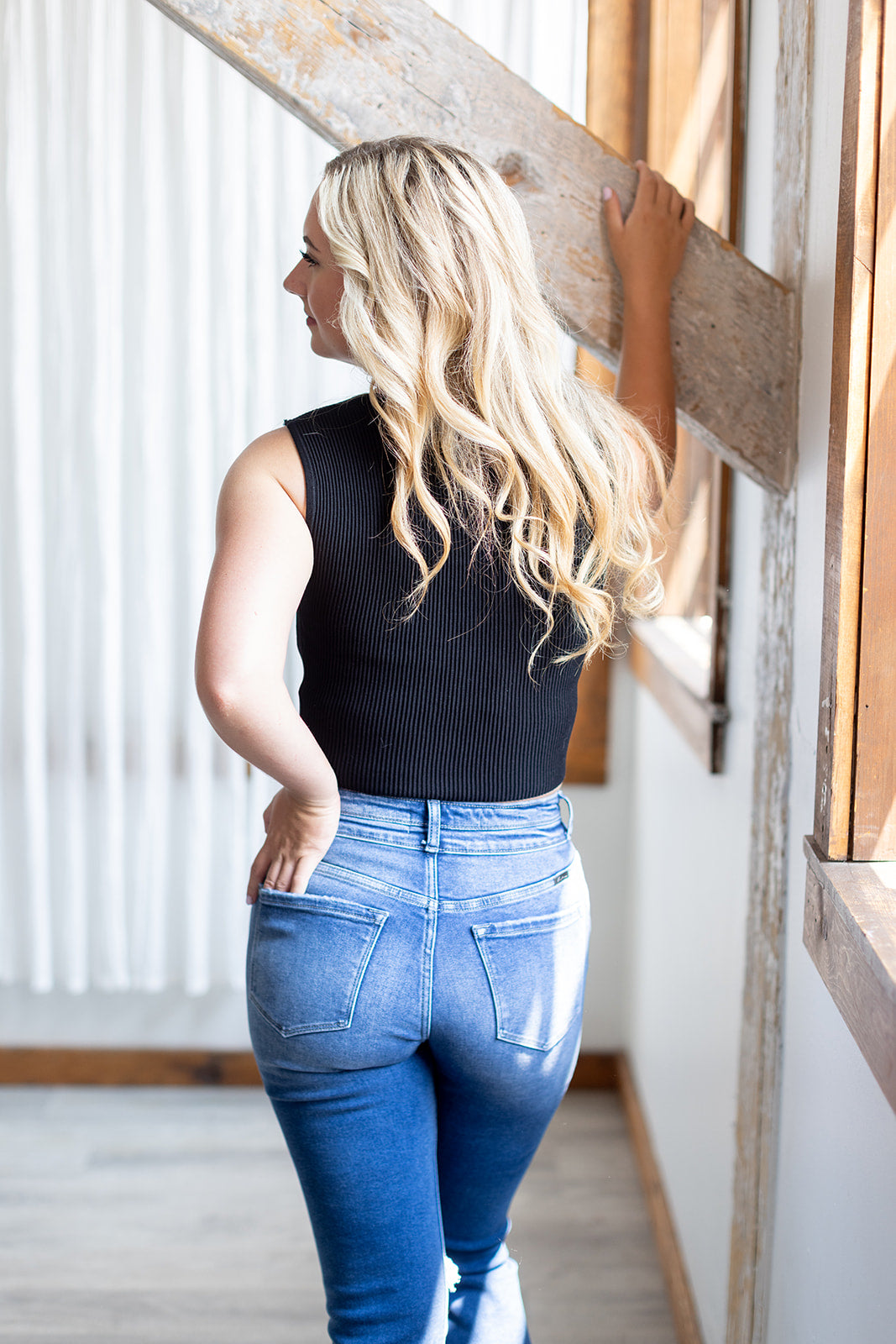 Paths Cross Black Ribbed Tank - *LOW STOCK*