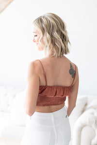 Feeling Flirty Satin Tie Front Crop Tank