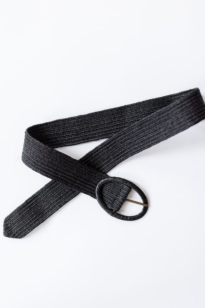 Perfect Addition Black Rafia Belt