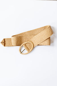 Perfect Addition Tan Rafia Belt