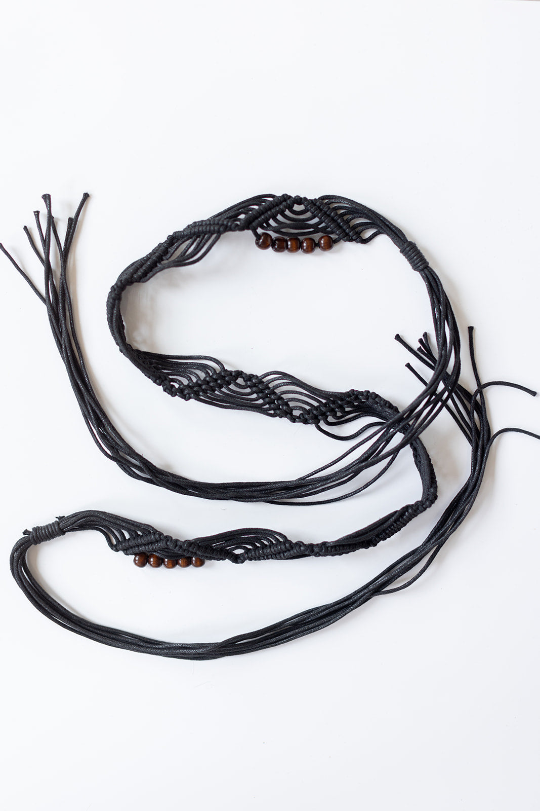Festival Ready Black Braided Tie Belt