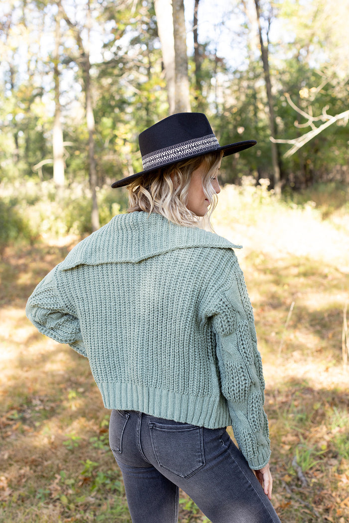 The Lucky One Cable Knit Sweater Cardigan - *LOW STOCK*