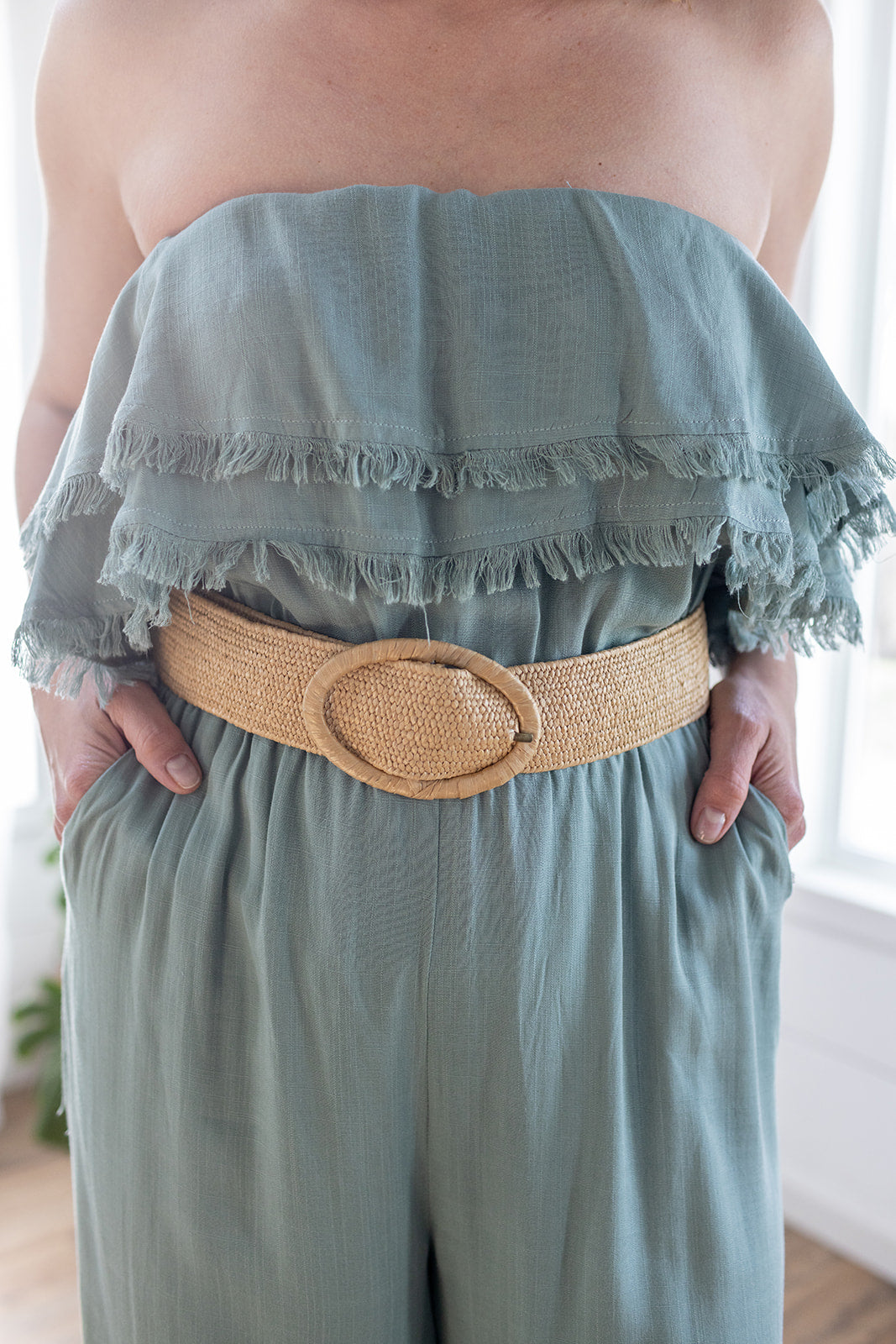 Perfect Addition Tan Rafia Belt