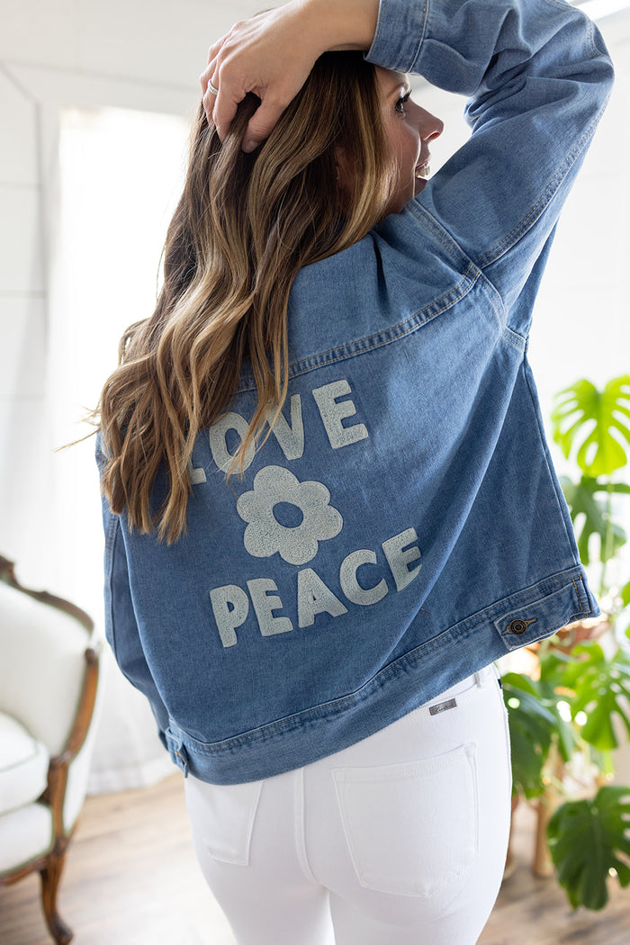 Love & Peace Denim Jacket - *LOW STOCK*