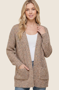Lost Without You Taupe Popcorn Sweater Cardigan