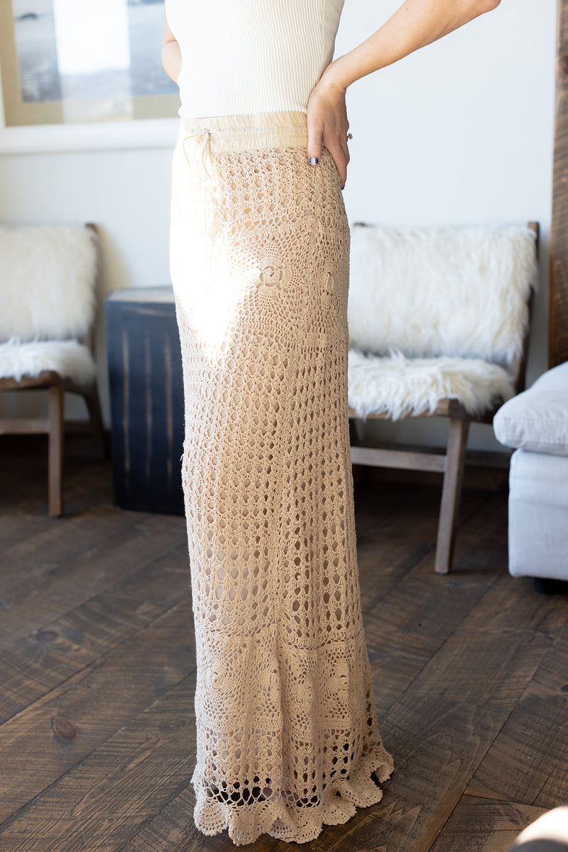 Beachside Stroll Hand Crochet Maxi Skirt - *1 LEFT*