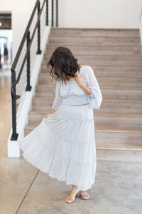 Time To Shine Gold Sparkle Tiered Midi Skirt - *LOW STOCK*