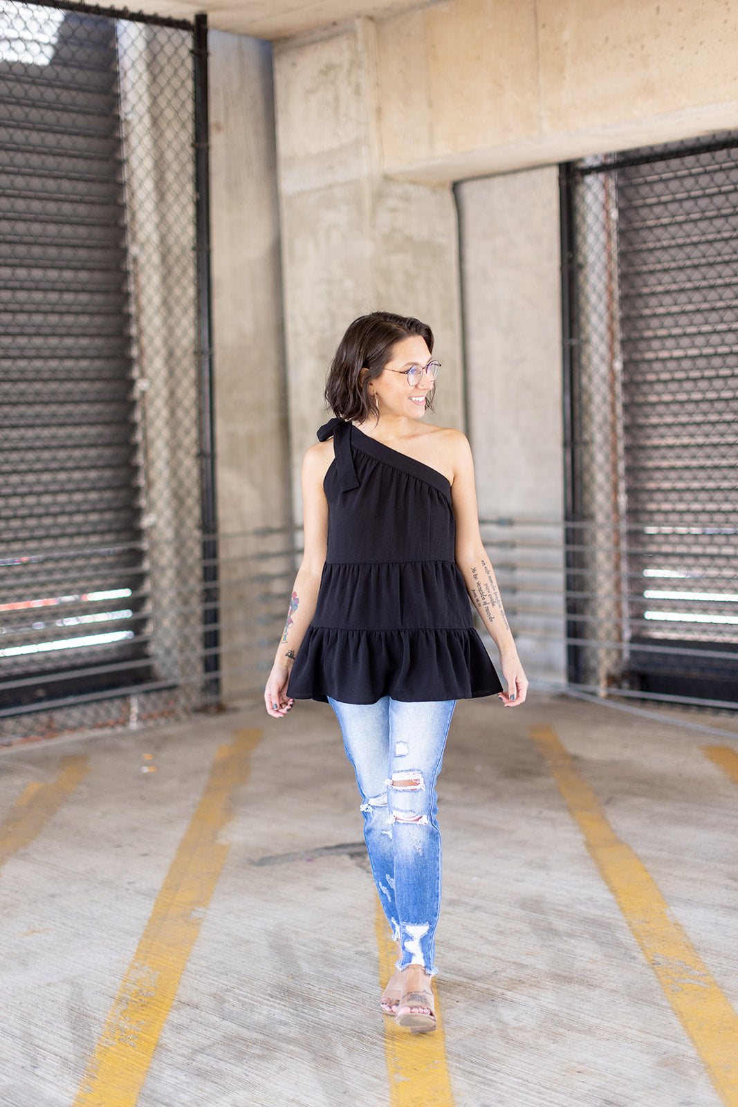 Evening Delight One Shoulder Tank - *1 LEFT*