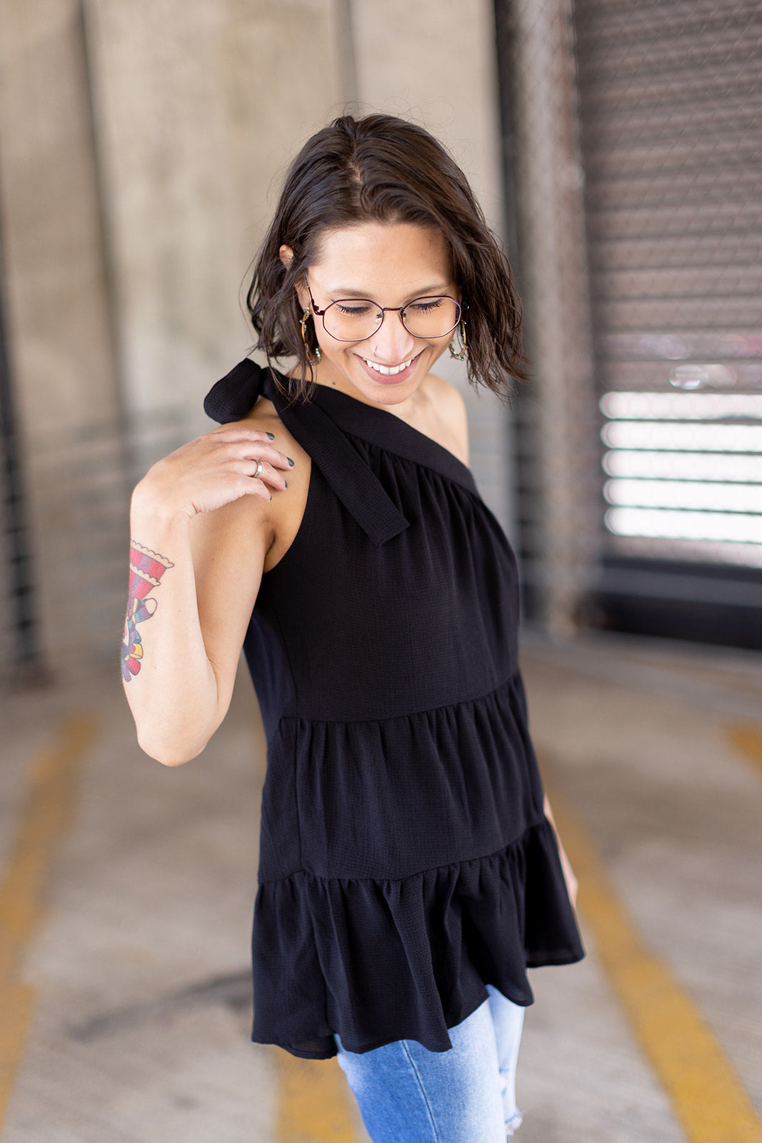 Evening Delight One Shoulder Tank - *1 LEFT*