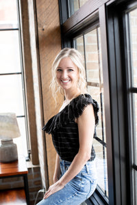Never The Same One Shoulder Stripe Bodysuit