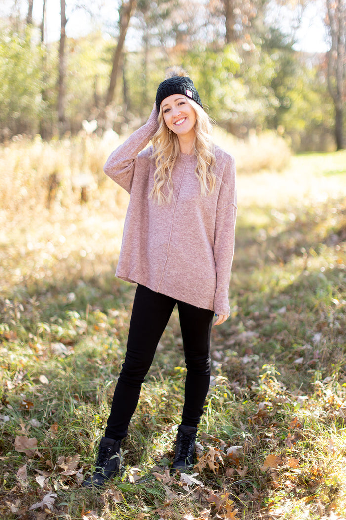 Let's Stay In Mauve Sweater - *1 LEFT*