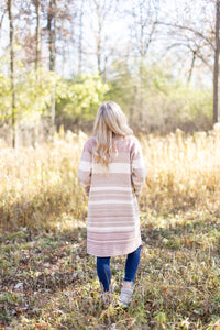 Makin' It Look Easy Taupe Stripe Heavy Cardigan - *1 LEFT*