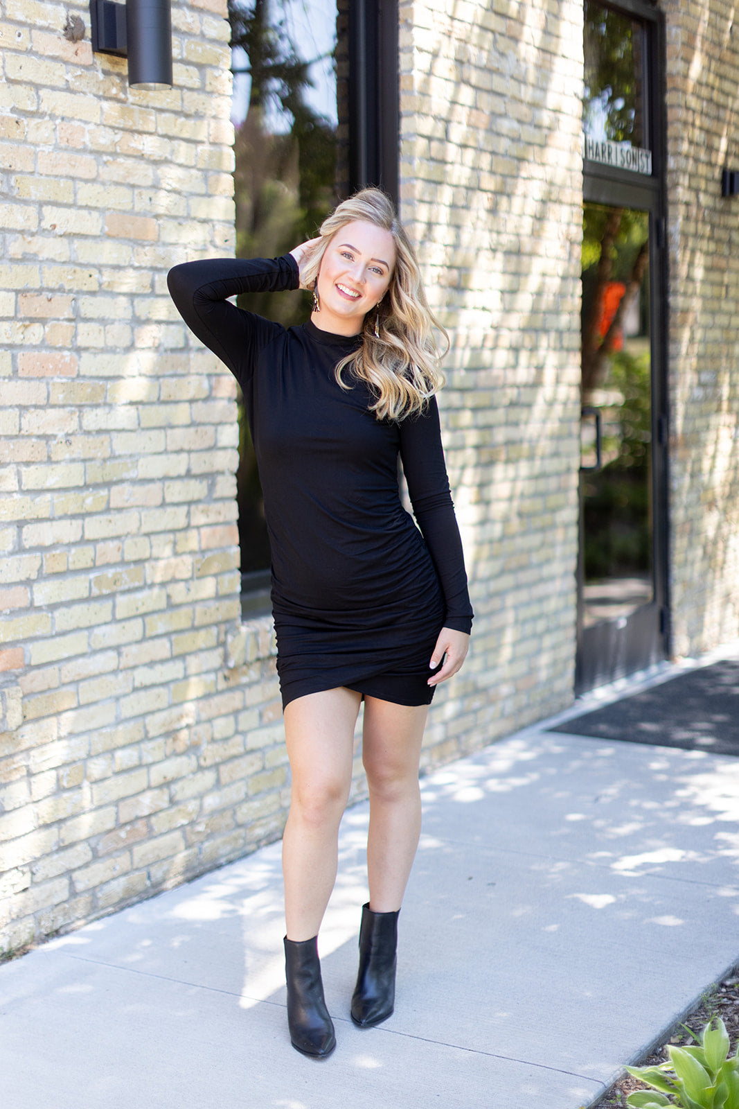 Eyes On You Ruched Black Dress - *LOW STOCK*