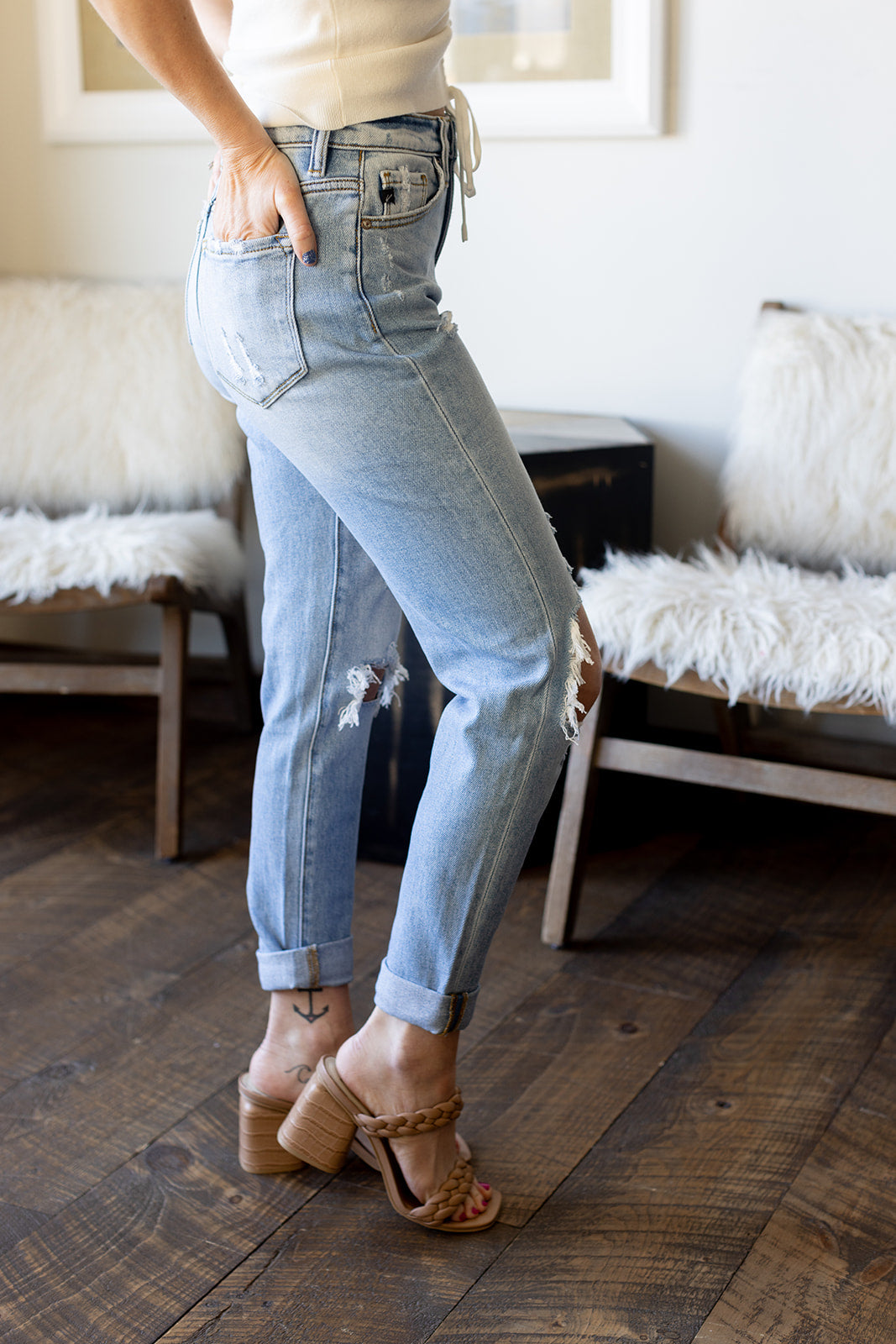 Wherever We Go High Rise Destructed Mom Jean - *LOW STOCK*
