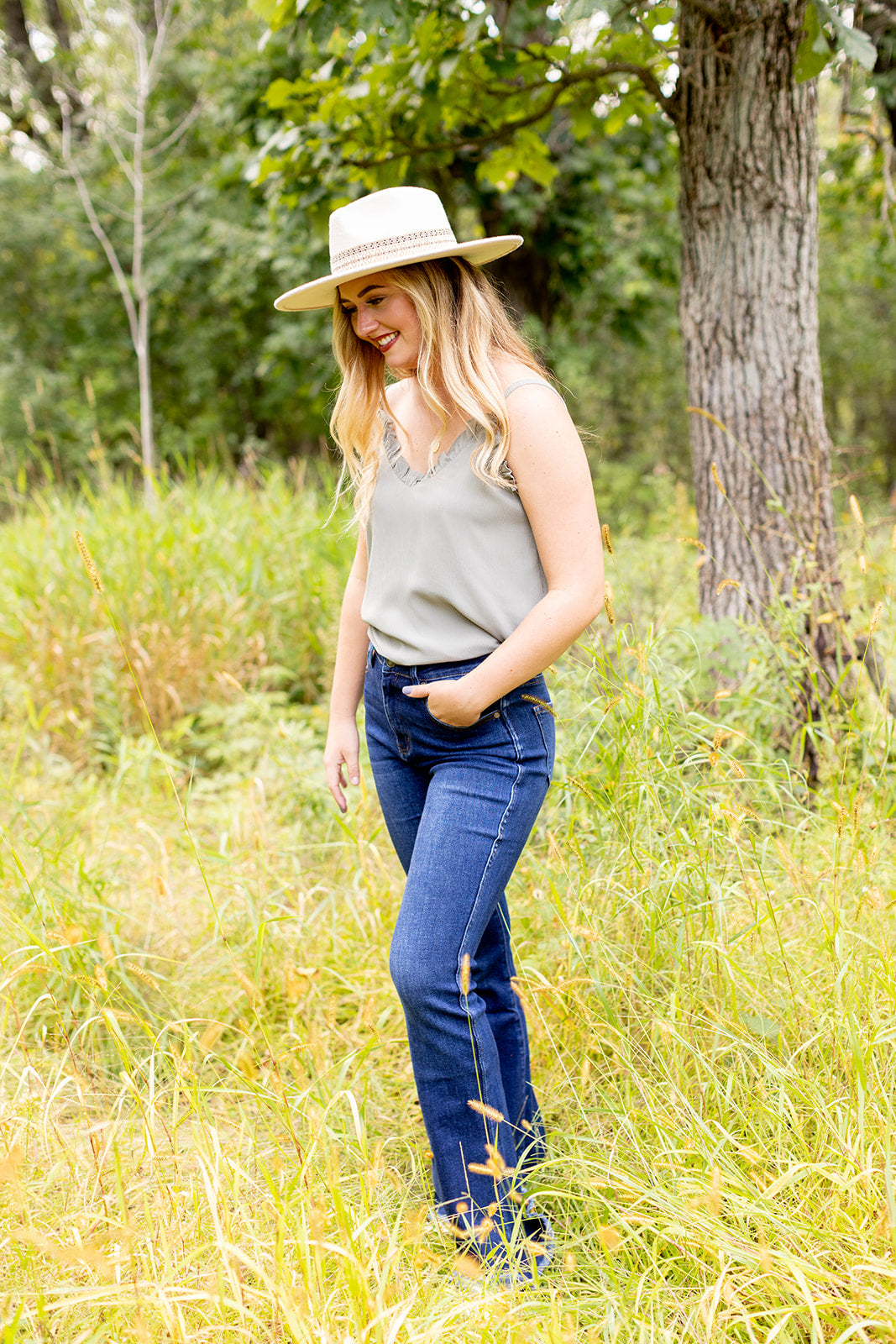 For The Girls Sage Ruffle Tank - *LOW STOCK*