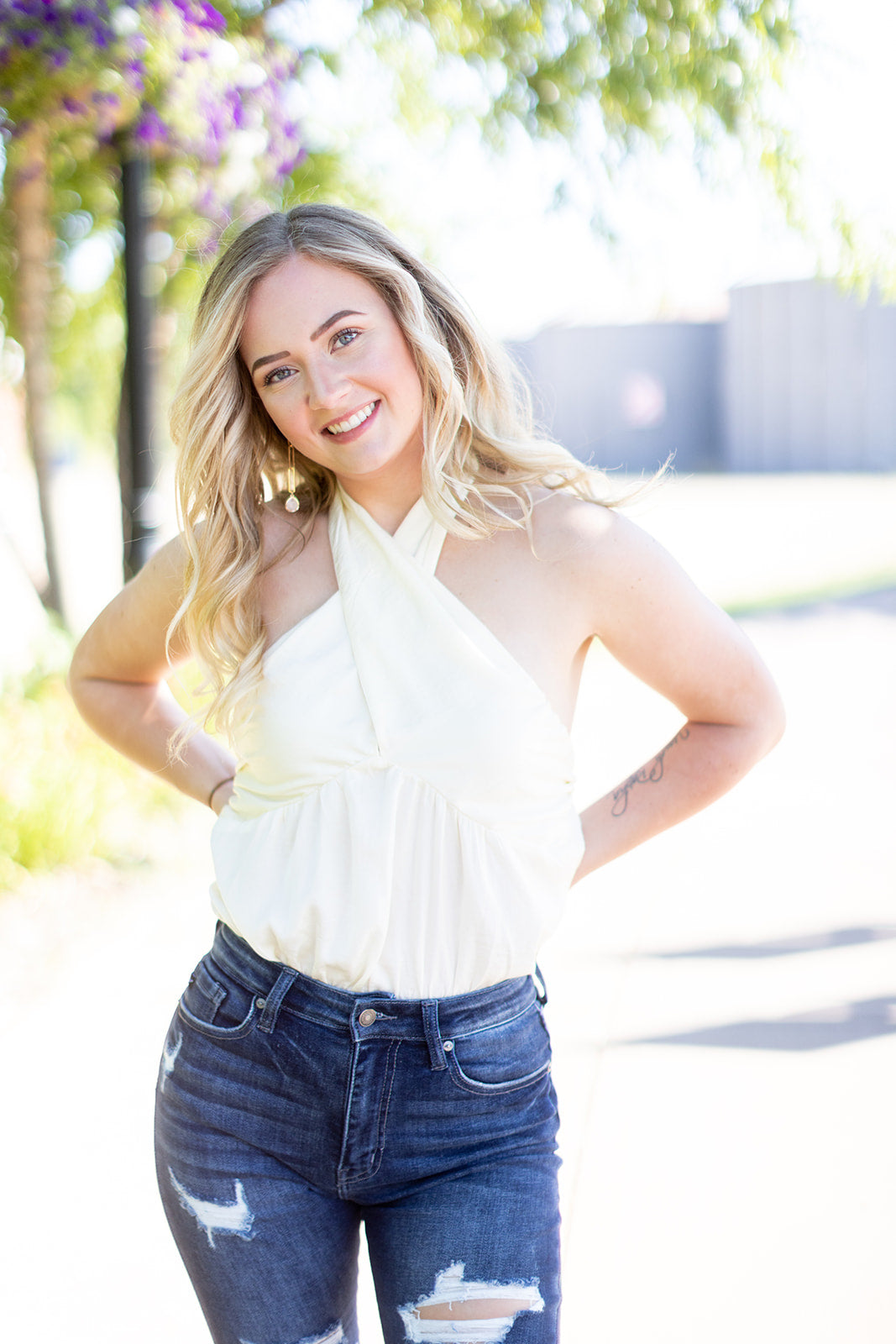 Adored By All Ivory Halter Bodysuit - *LOW STOCK*