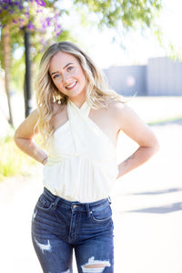 Adored By All Ivory Halter Bodysuit - *LOW STOCK*
