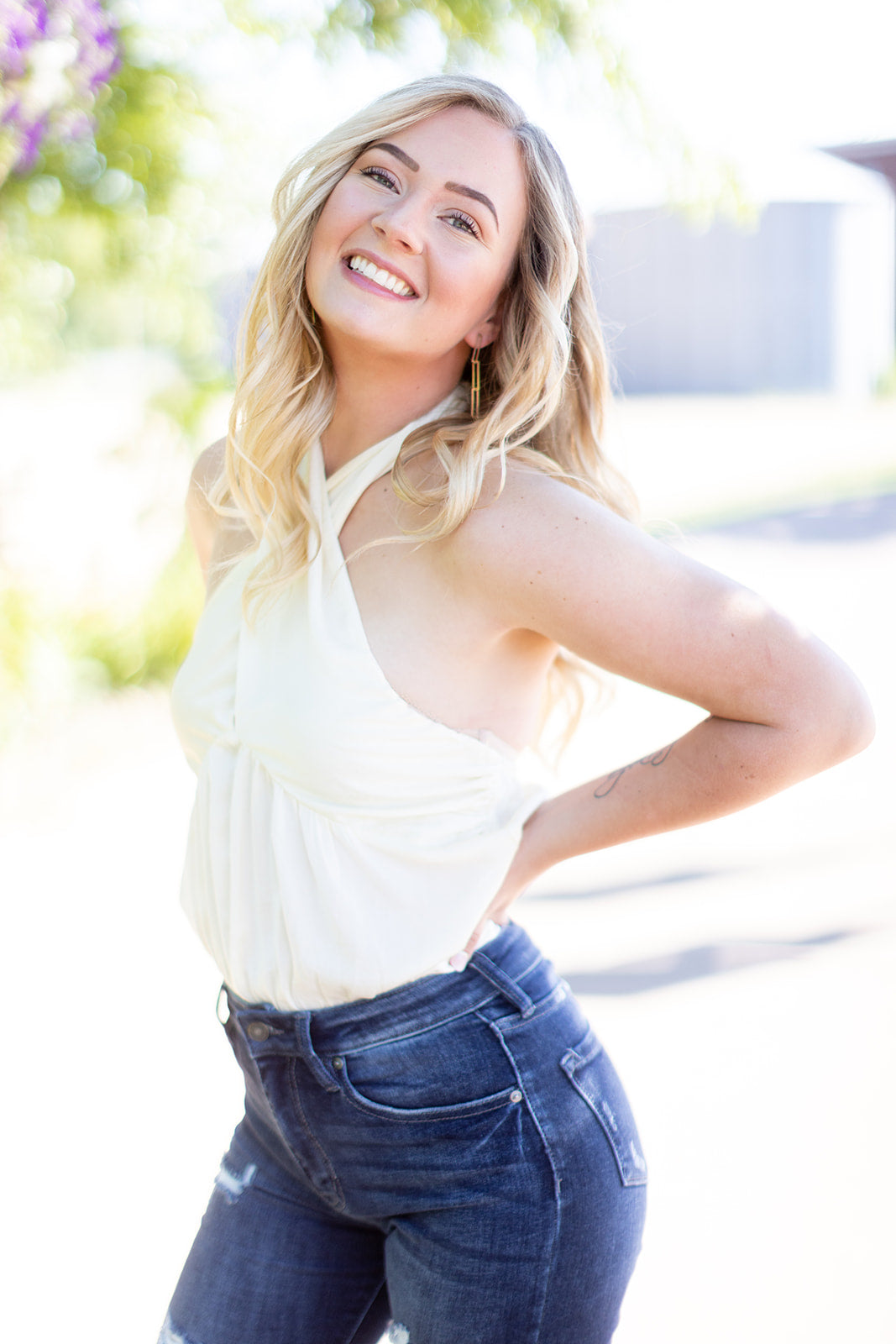 Adored By All Ivory Halter Bodysuit - *LOW STOCK*
