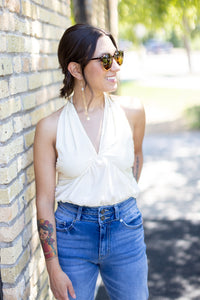 Adored By All Ivory Halter Bodysuit - *LOW STOCK*