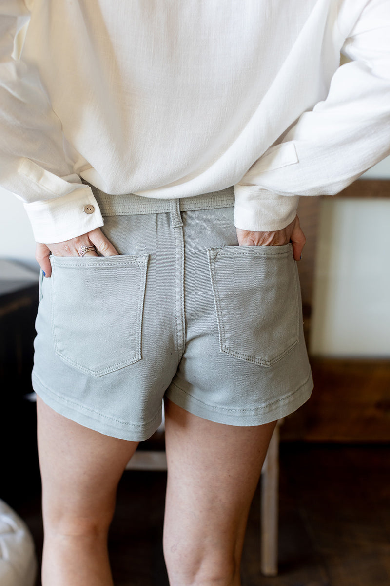 Girl Next Door Belted Shorts - *1 LEFT*