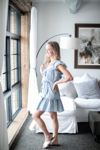 Short and Sweet Swiss Dot Denim Dress - *1 LEFT*