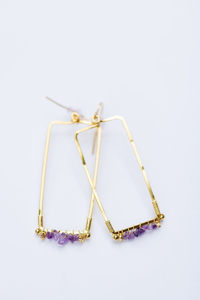 So Much More Purple Stone Earring - *1 LEFT*
